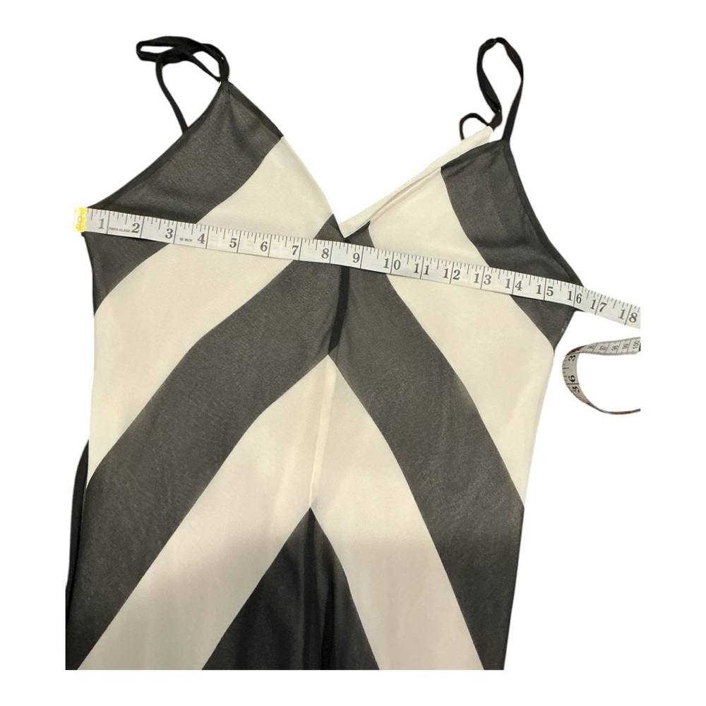 Christopher John Rogers Chevron Maxi Dress in Black and Cream - Picture 4 of 7